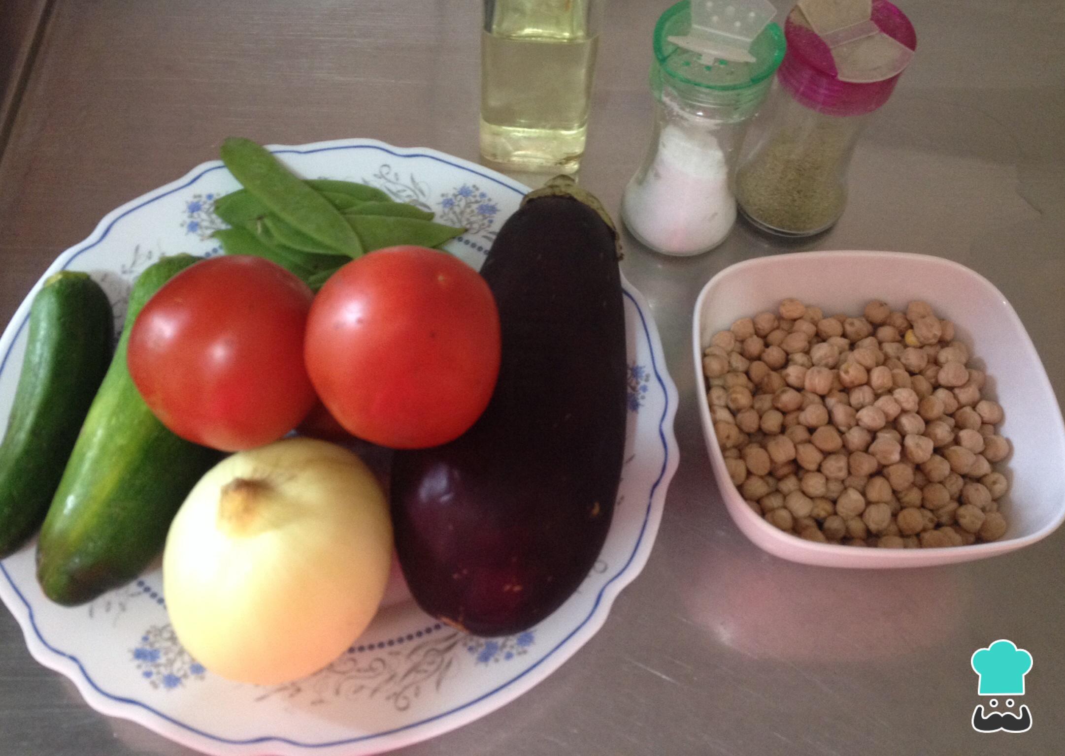 Cocido de garbanzos con vegetales Fácil