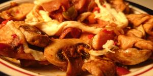 Receta de Alambre de pollo con pimientos