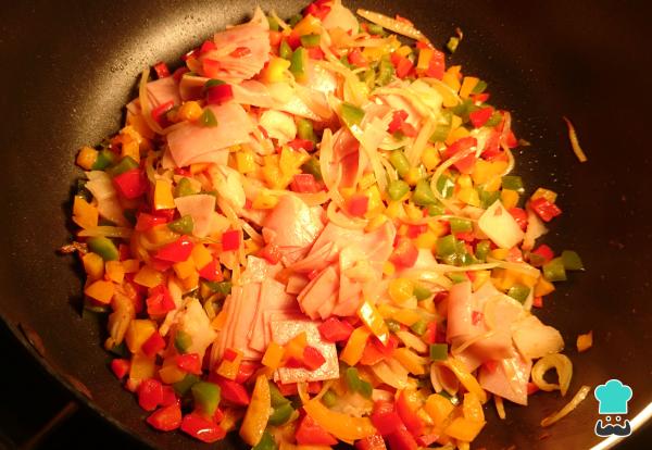 Receta de Alambre de pollo con pimientos - Paso 4