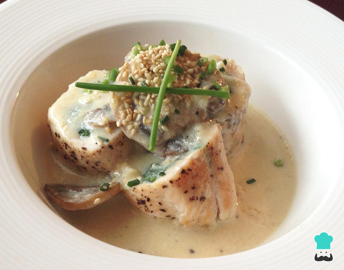 Receta de Pechuga de pollo rellena sin horno