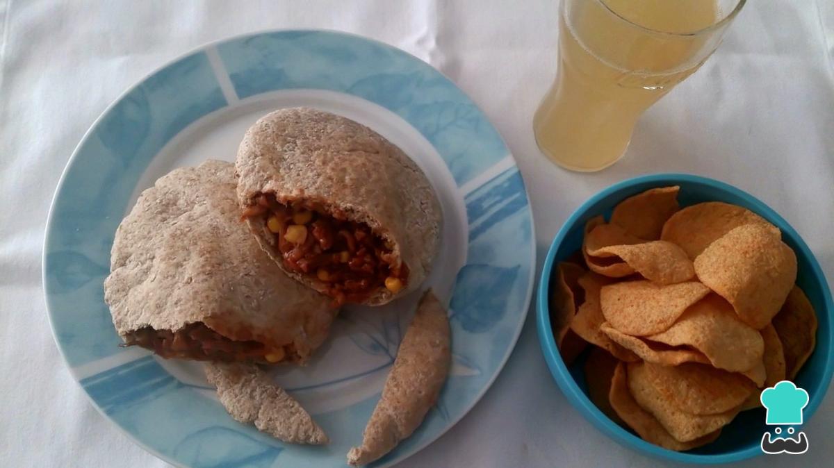 Receta de Pan de pita relleno de carne picada