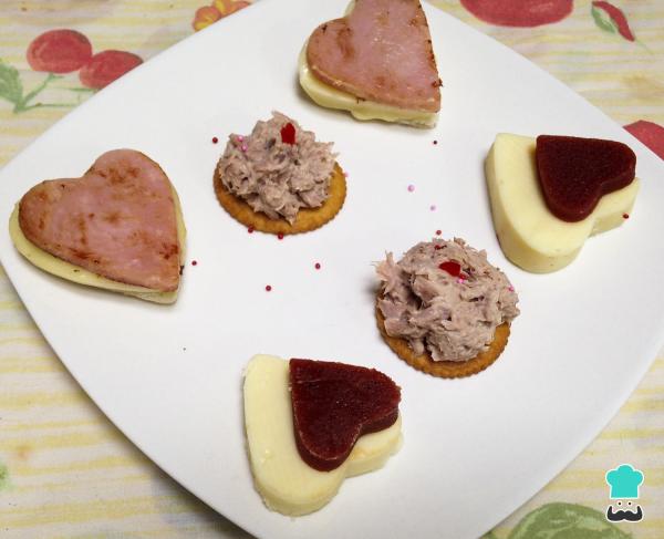 Receta de Trío de canapés para San Valentín