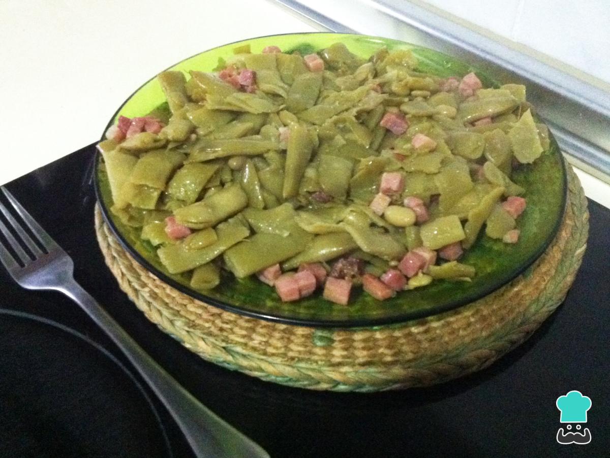 Receta de Judías verdes con jamón