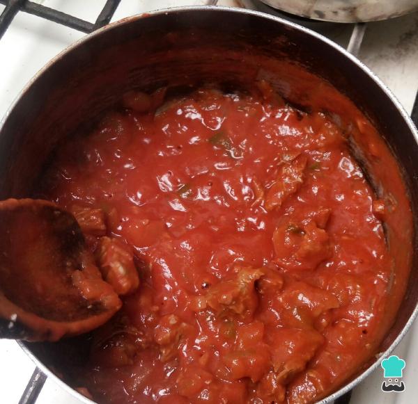 Receta de Pasta con verduras y carne - Paso 3
