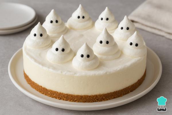 Tartas de Halloween - Tarta fantasma de chocolate blanco