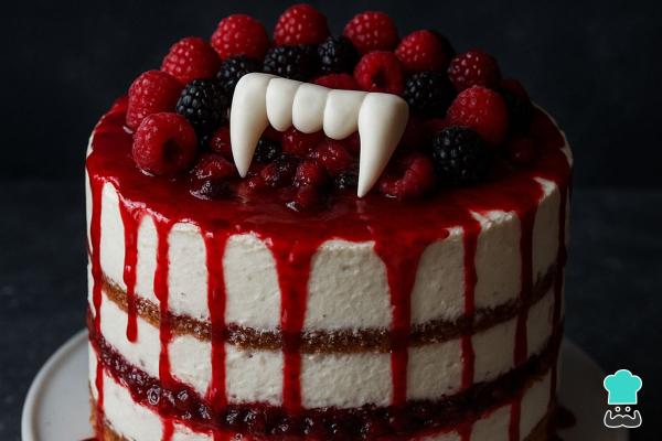 Tartas de Halloween - Tarta vampiro de frutos rojos
