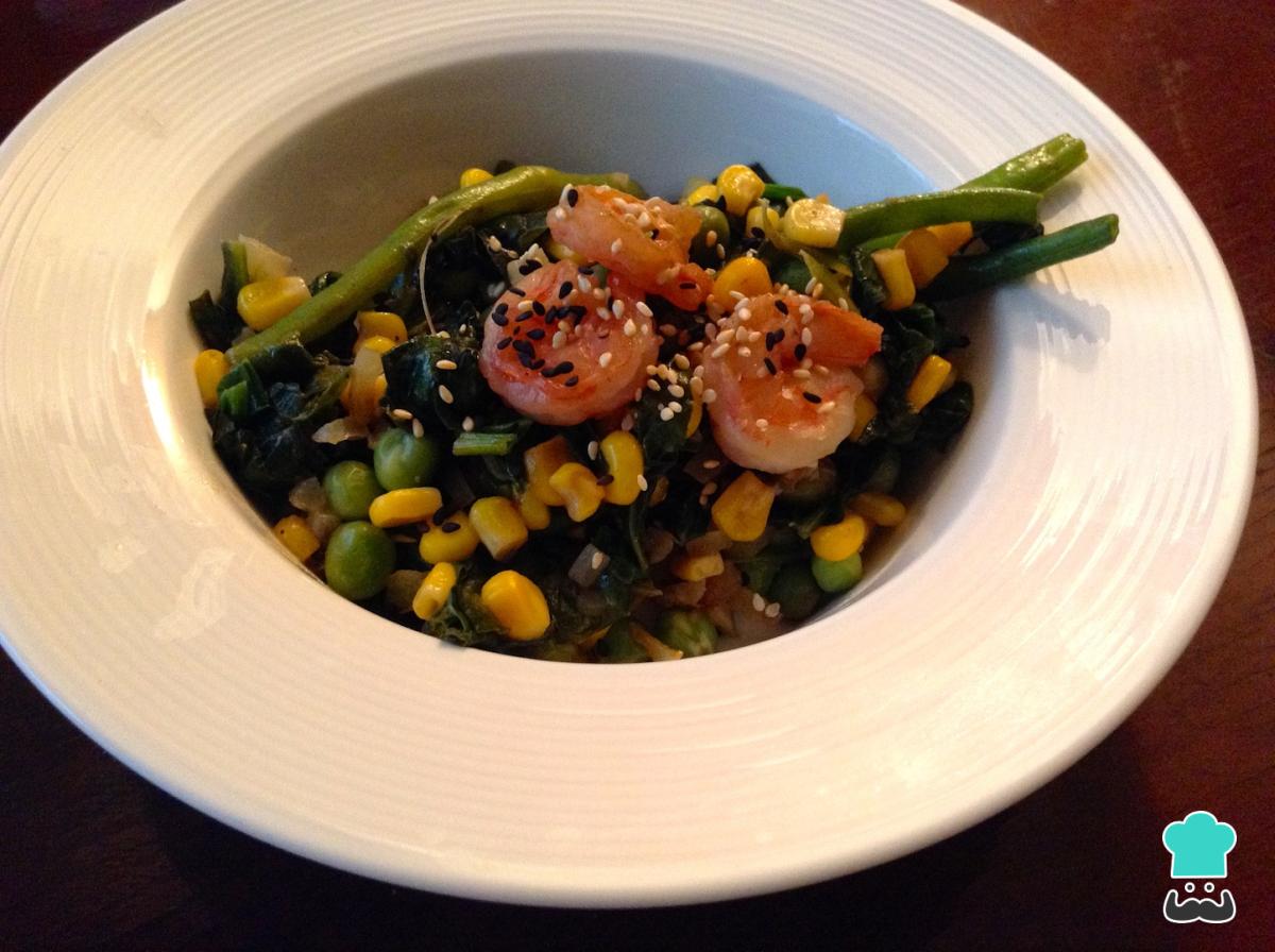 Receta de Ensalada agridulce con camarones