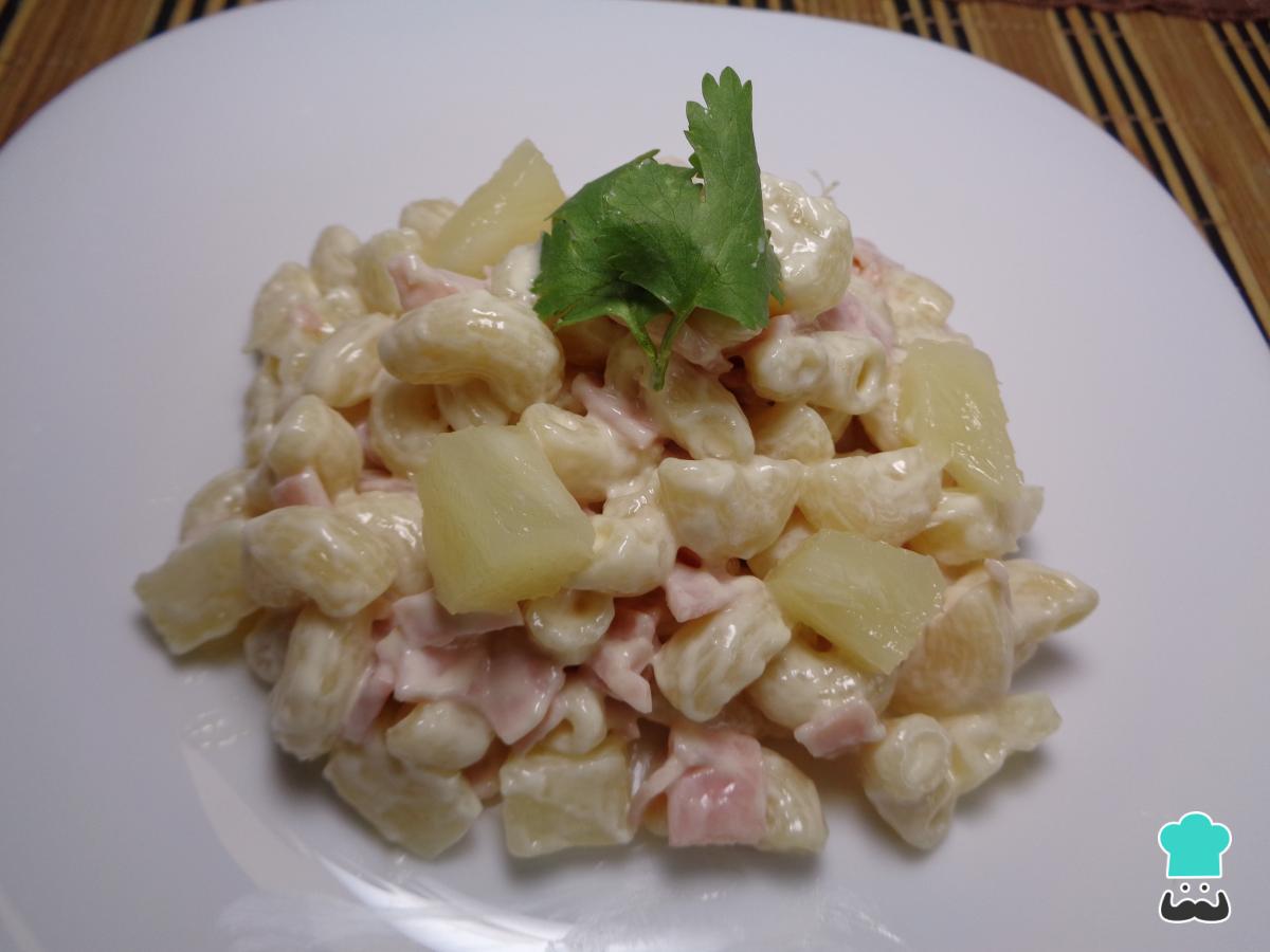 Receta de Ensalada de coditos con jamón y piña