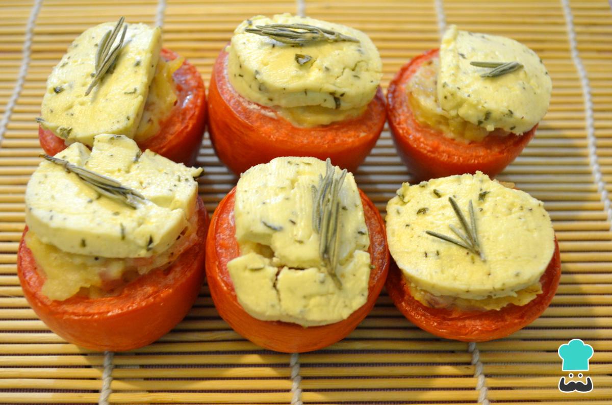 Receta de Tomates asados con queso de cabra