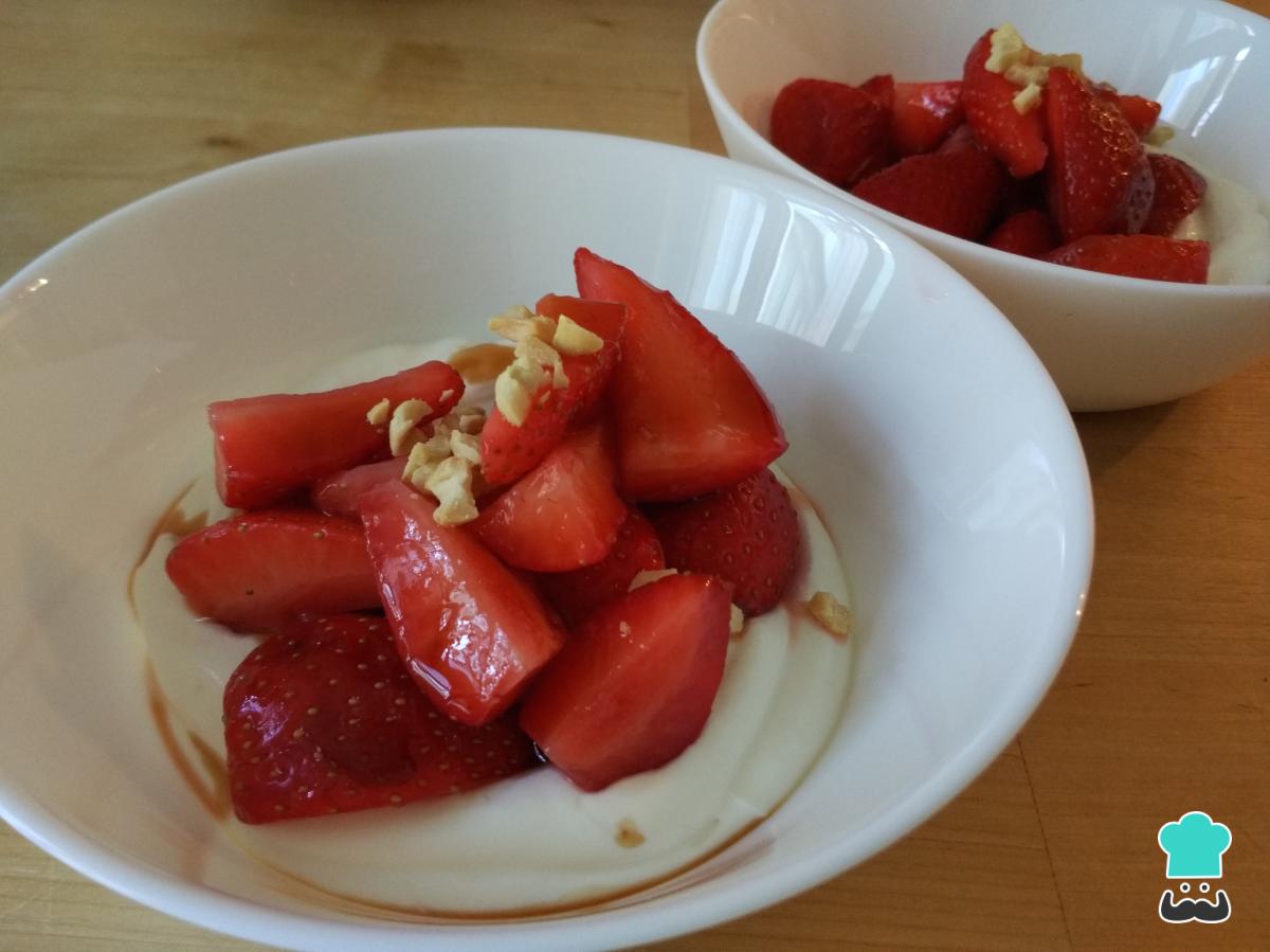 Receta de Postre de mascarpone y fresas