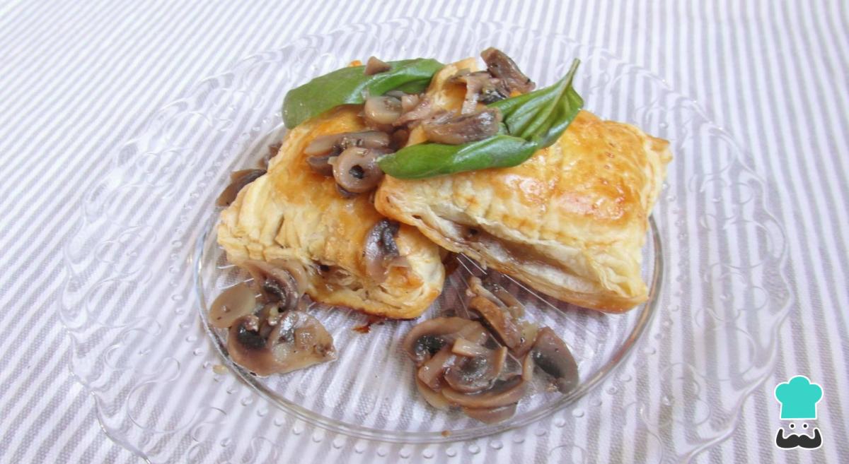 Receta de Hojaldre relleno de champiñones
