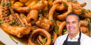 Dámaso Vélez, chef: “Los calamares más tiernos y sabrosos no se fríen, se hacen con 700 ml de caldo de pescado, 200 g de tomate y 2 puerros”