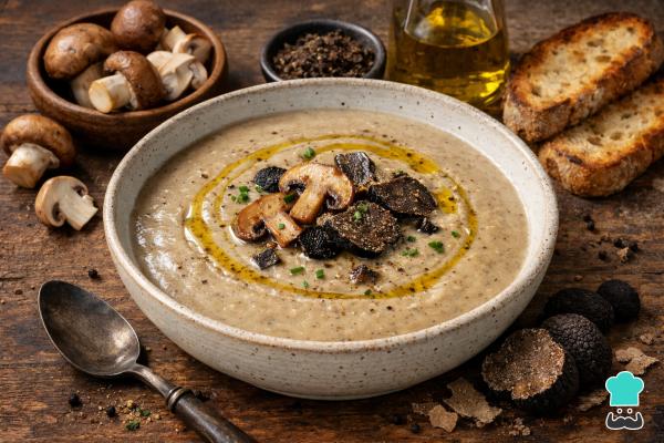 Recetas vegetarianas para Navidad - Crema de champiñones y trufa