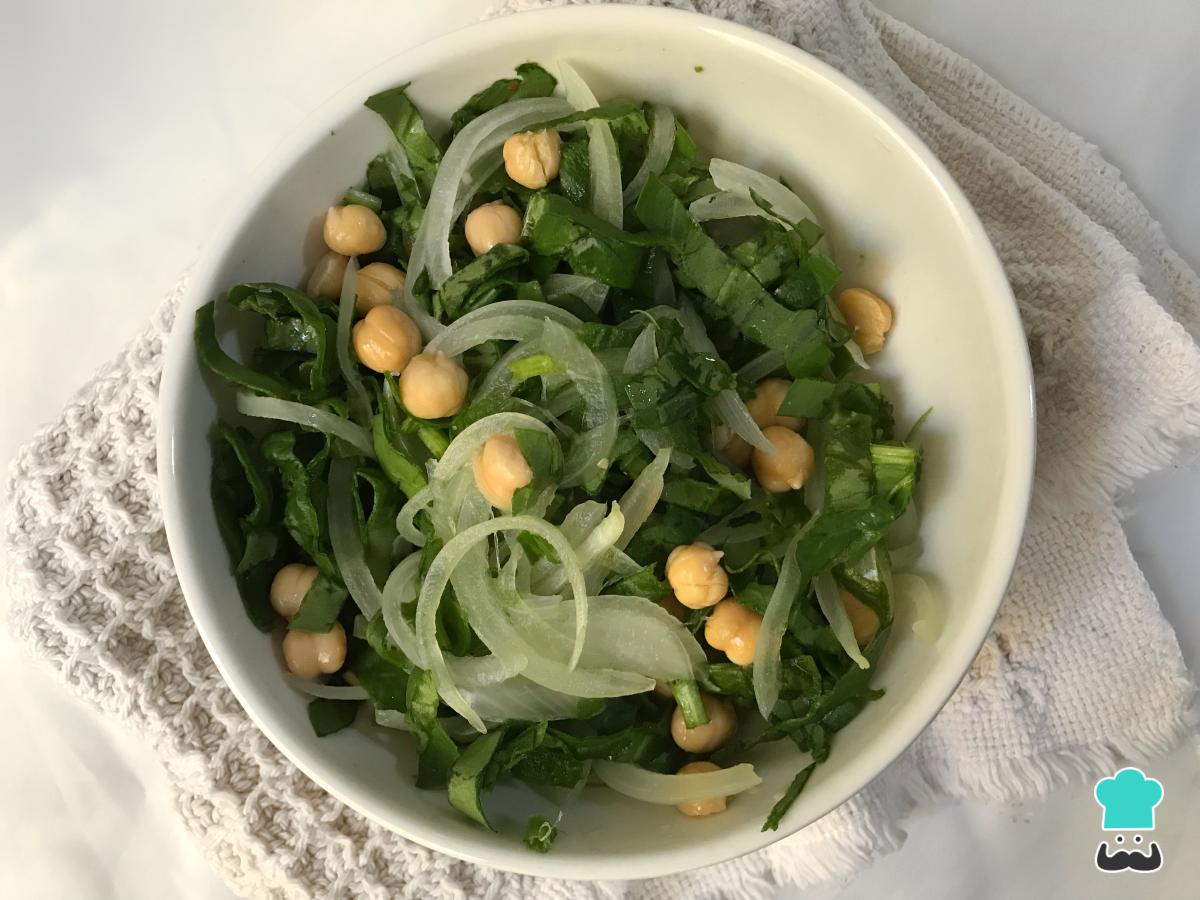 Receta de Ensalada de garbanzos con espinacas