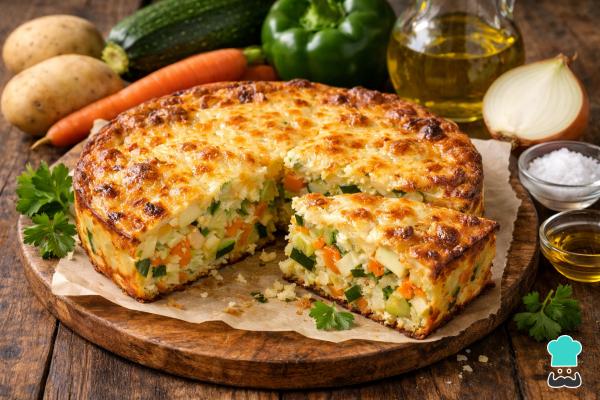 Recetas vegetarianas para Navidad - Pastel de patata y verduras