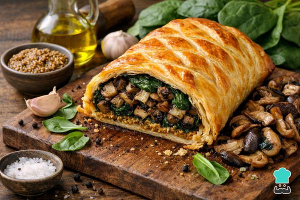 Recetas vegetarianas para Navidad - Wellington vegetariano de setas