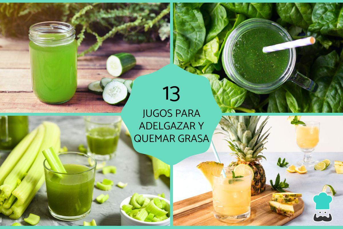 13 jugos verdes para adelgazar y quemar grasa