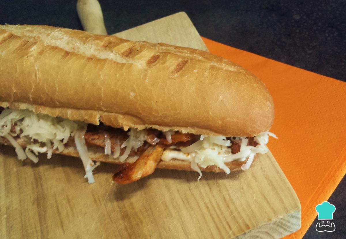 Receta de Sándwich de carne con queso