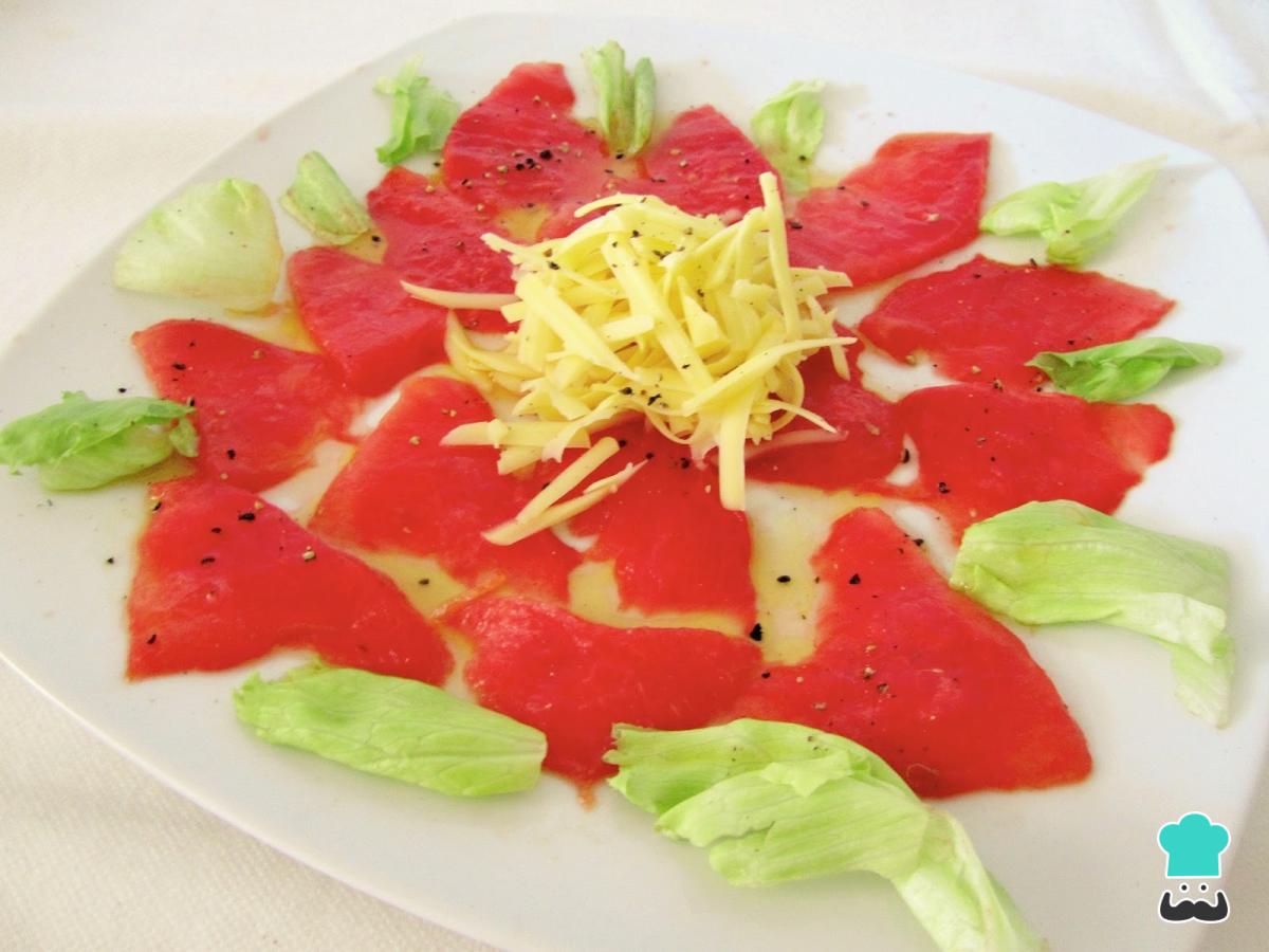 Receta de Carpaccio de sandia al horno