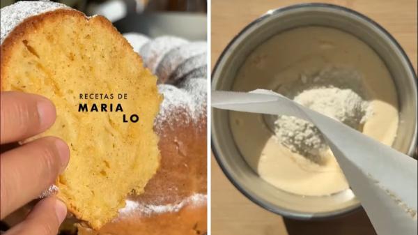 María Lo, cocinera: “Para que el bizcocho quede jugoso y no se pegue, es clave batir rápido los huevos con el azúcar y enharinar el molde” - Paso a paso del bizcocho jugoso de María Lo