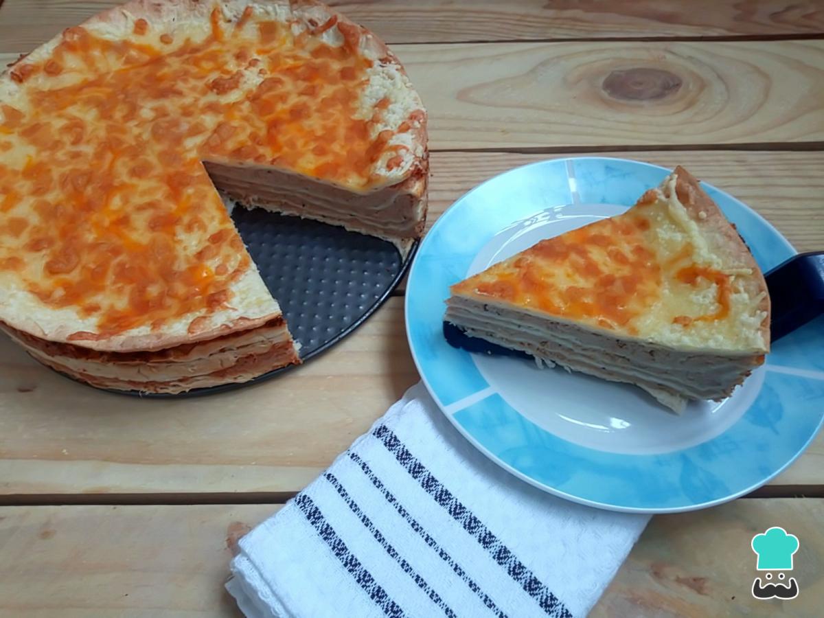 Receta de Pastel de tortillas de maíz con pollo y queso