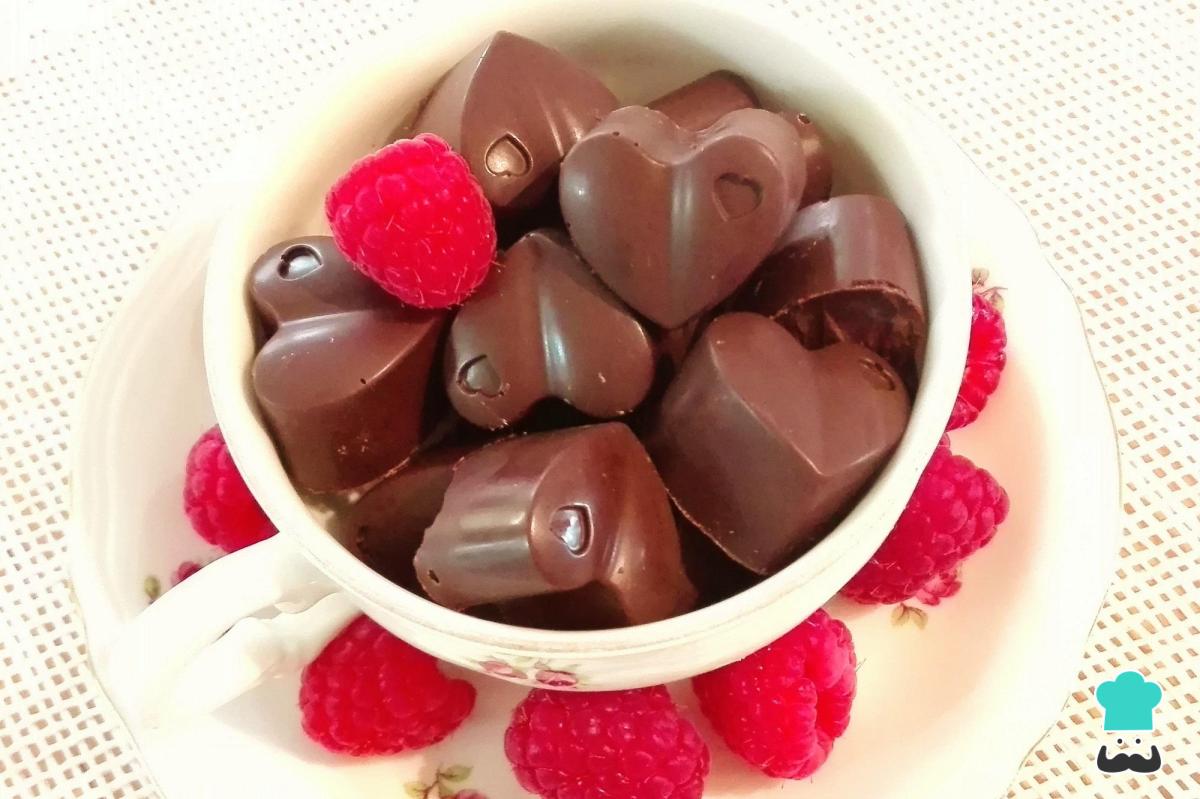 Receta de Bombones de chocolate y frambuesa