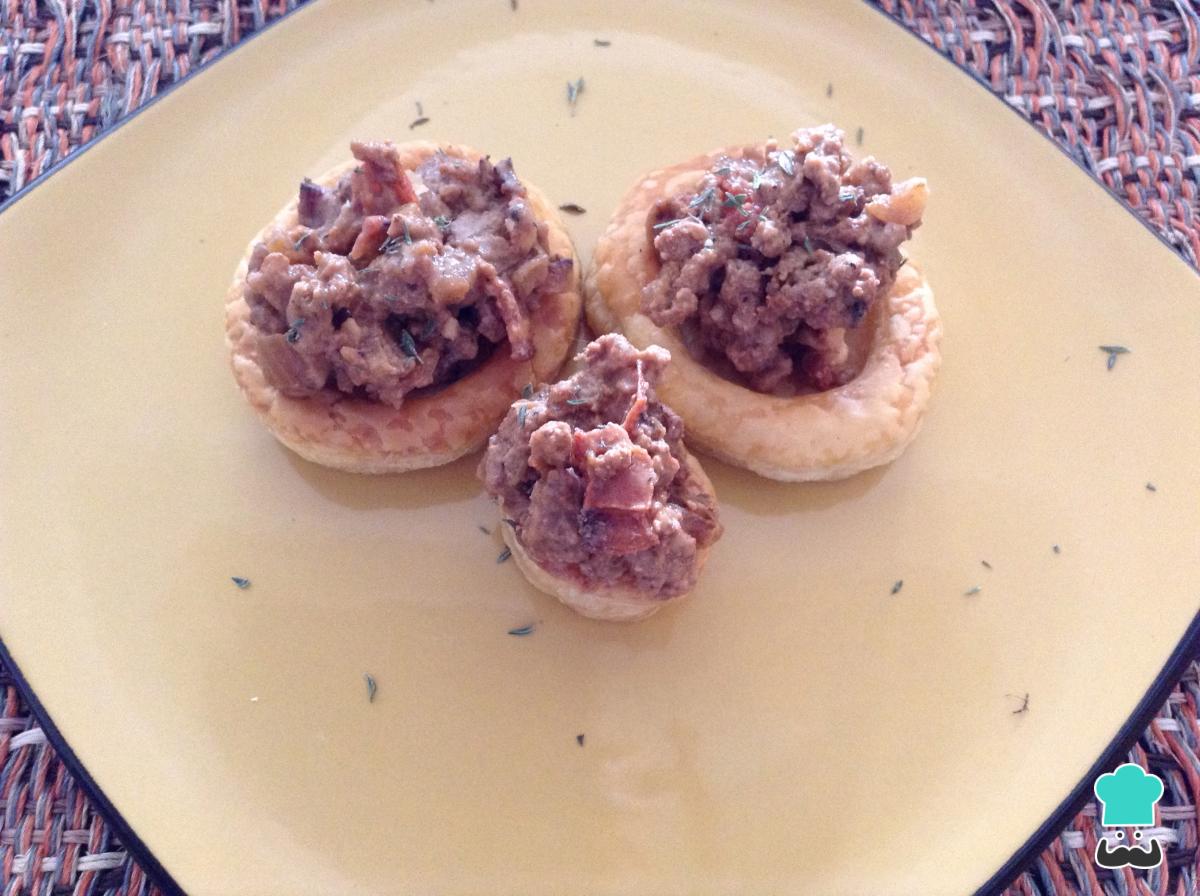 Receta de Volovanes rellenos de carne picada