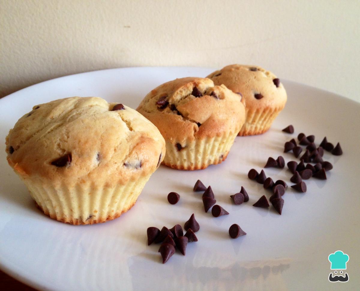 Receta de Muffins de vainilla con chispas de chocolate