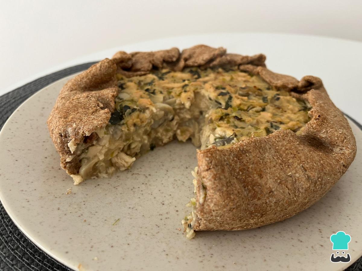 Receta de Tarta de pollo y champiñones