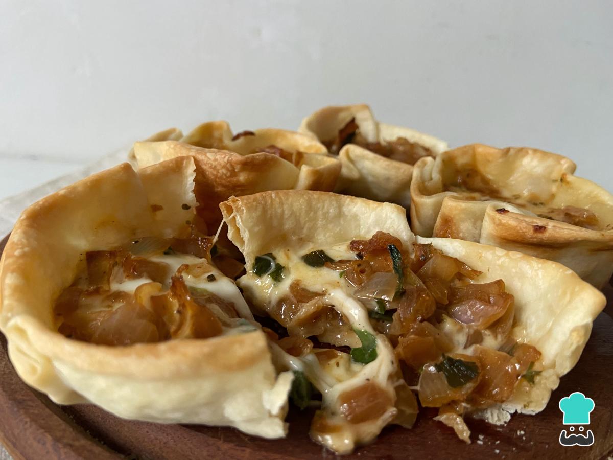 Receta de Canastitas de cebolla y queso