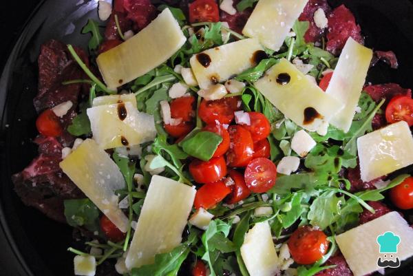 Receta de Carpaccio de ternera con queso parmesano