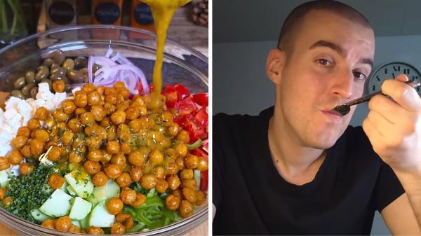 Los cocineros europeos coinciden: “El secreto para mejorar la ensalada de garbanzos consiste en echar hierbas frescas y un toque crujiente” - El truco de Daniel San para conseguir una ensalada de garbanzos mucho más crujiente