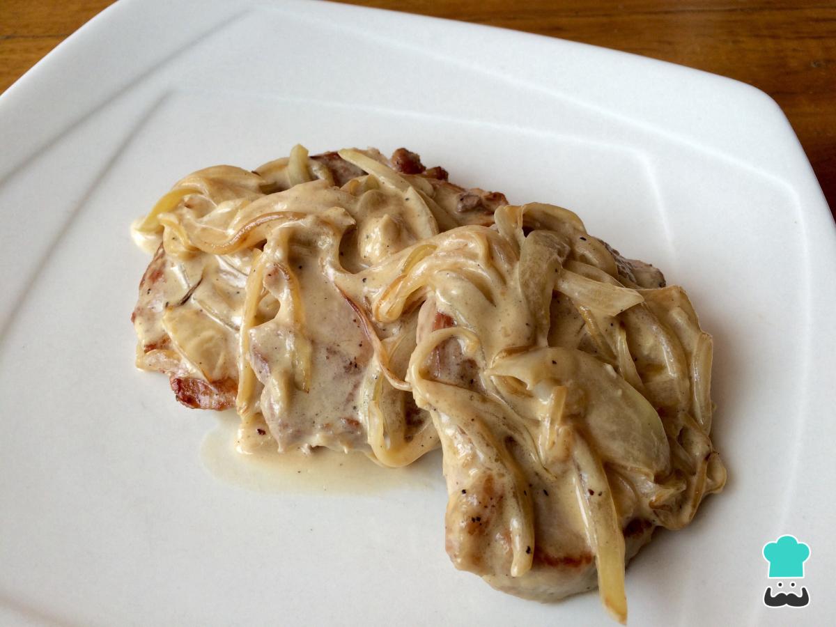 Receta de Lomo en salsa de cebolla