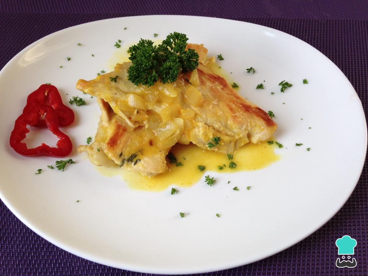 Receta de Solomillo de pavo en salsa de naranja y mostaza