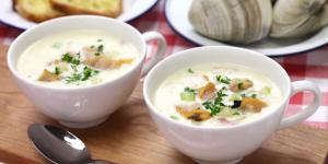 Receta de Sopa de ajo con almejas y jamón