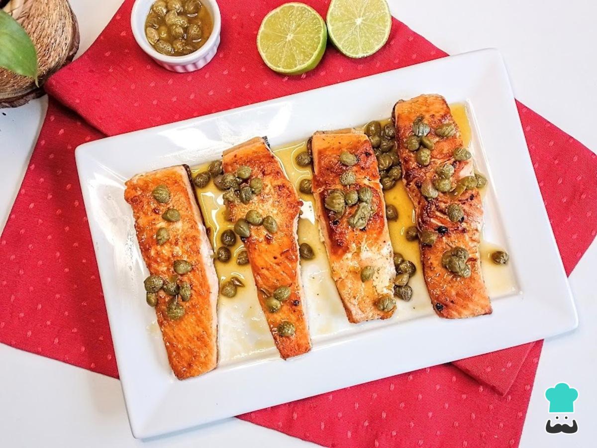 Receta de Salmón con alcaparras