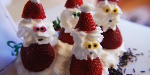 Receta de Fresas de Navidad - Papá Noel