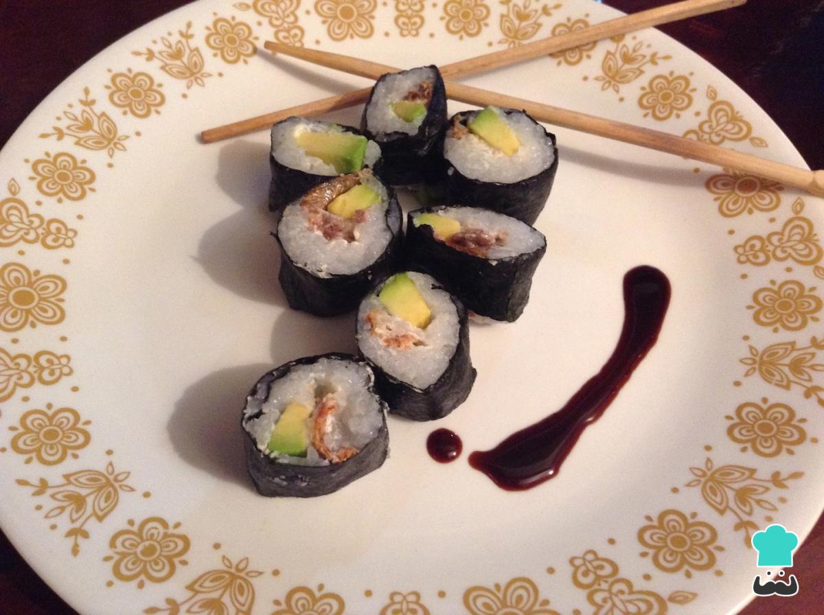 Receta de Sushi de piel de salmón