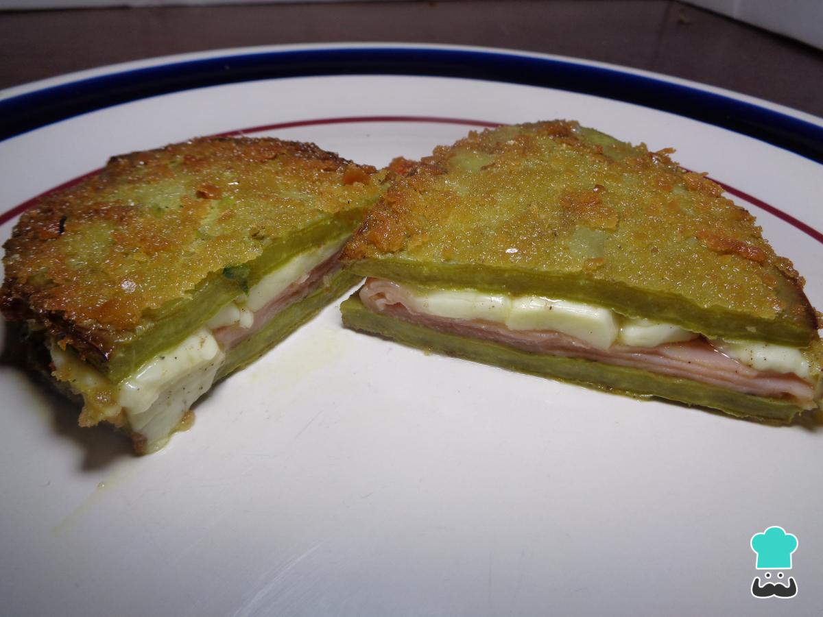Receta de Nopales rellenos de jamón y queso