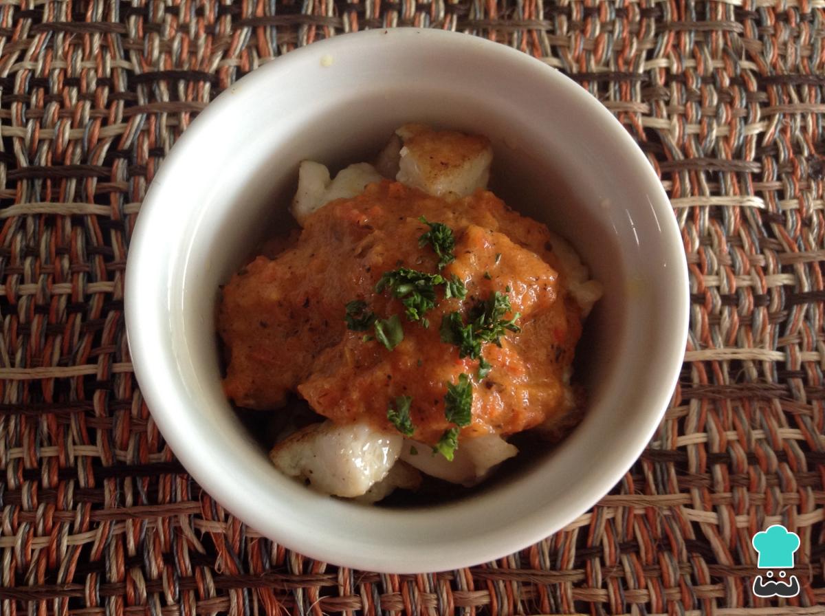 Receta de Bacalao en salsa de pimientos