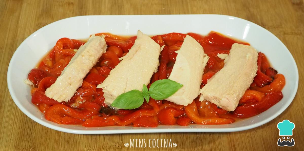 Receta de Pimientos asados con bonito