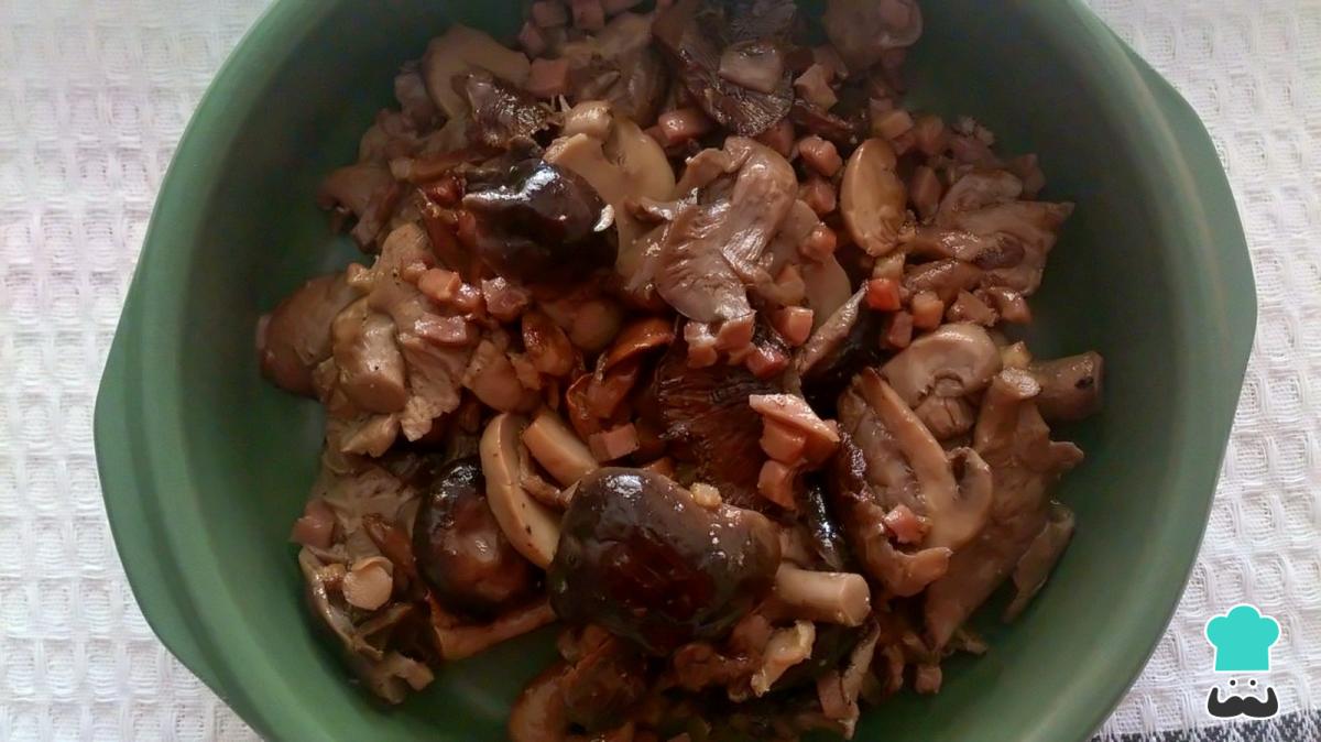 Receta de Setas salteadas con jamón