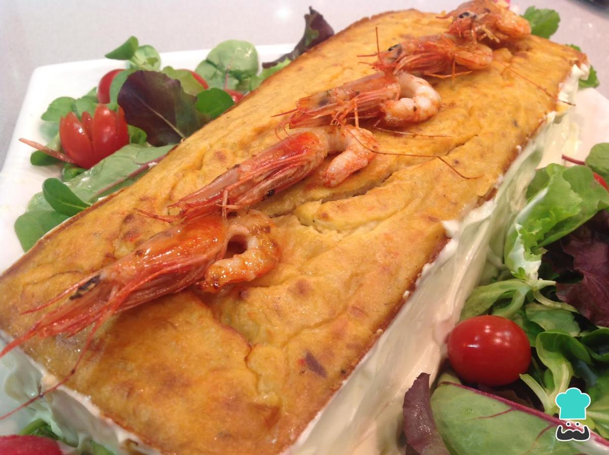 Receta de Pastel de patata y gambas