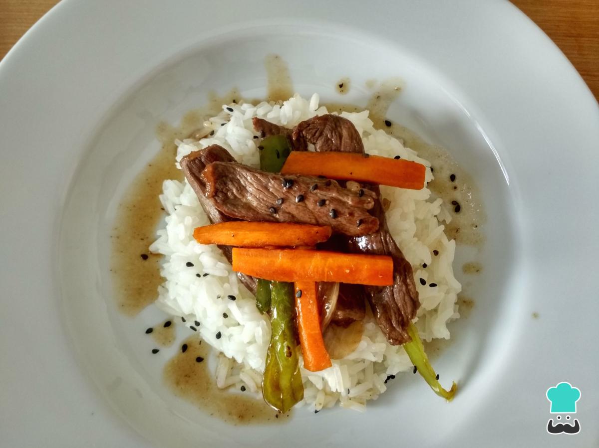 Receta de Ternera en salsa teriyaki