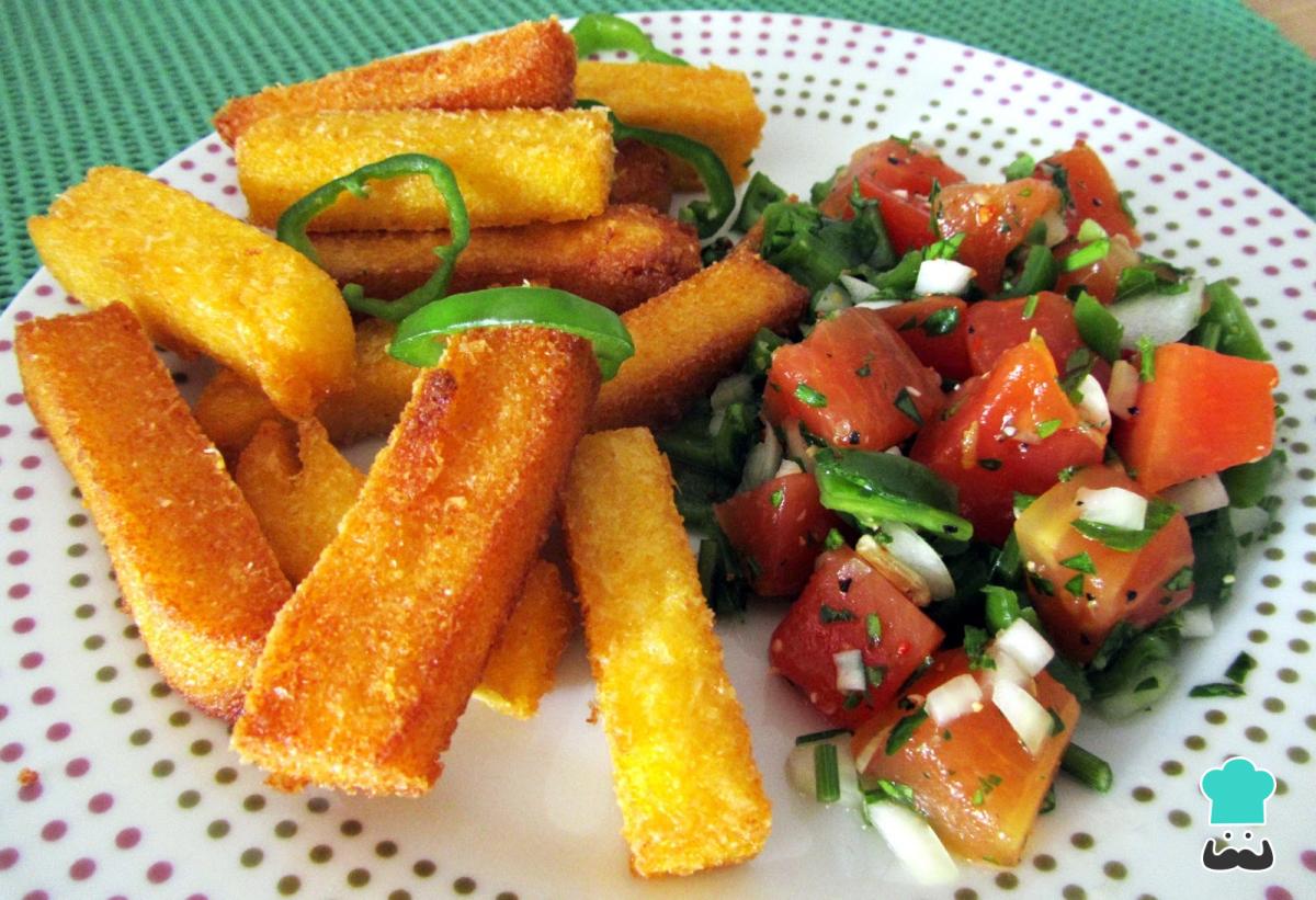 Receta de Bastones de polenta fritos