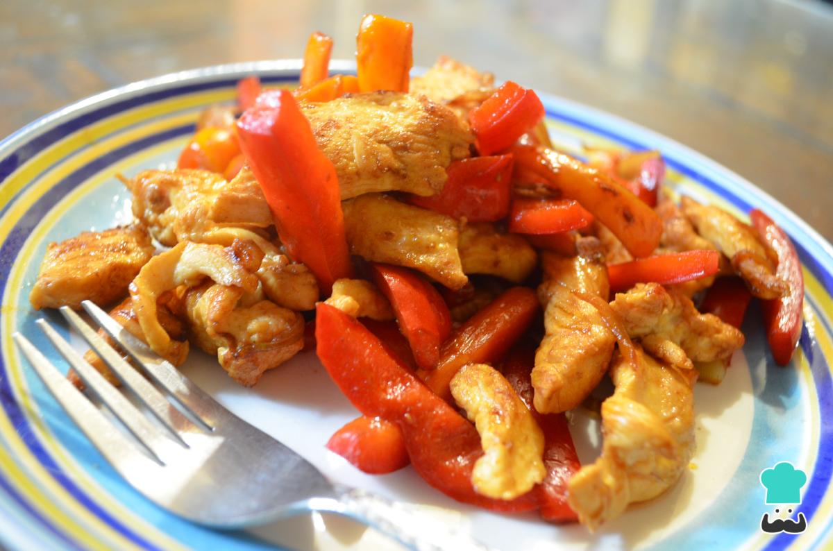 Receta de Fajitas de pollo y pimientos