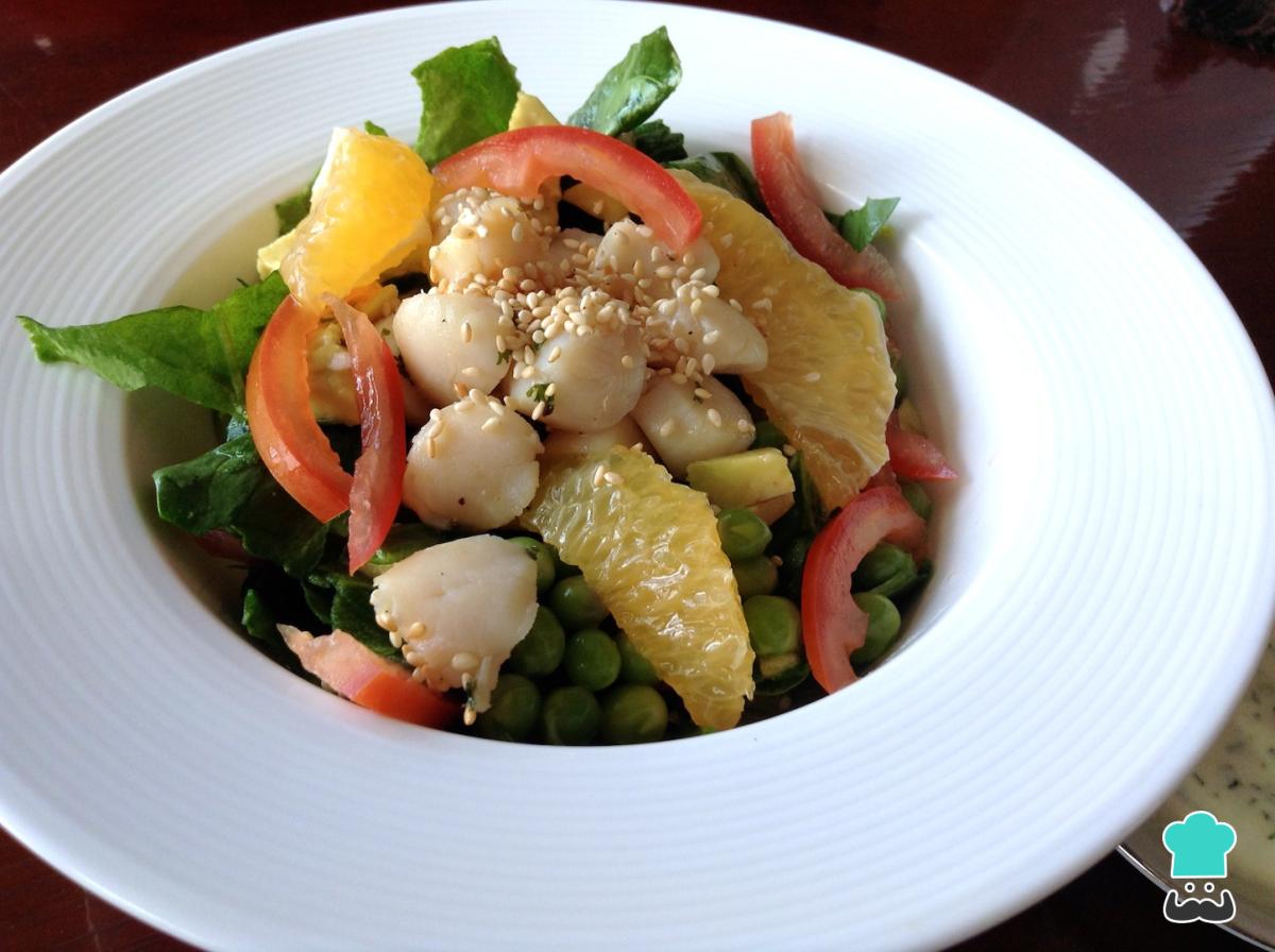 Receta de Ensalada de vieiras y aguacate