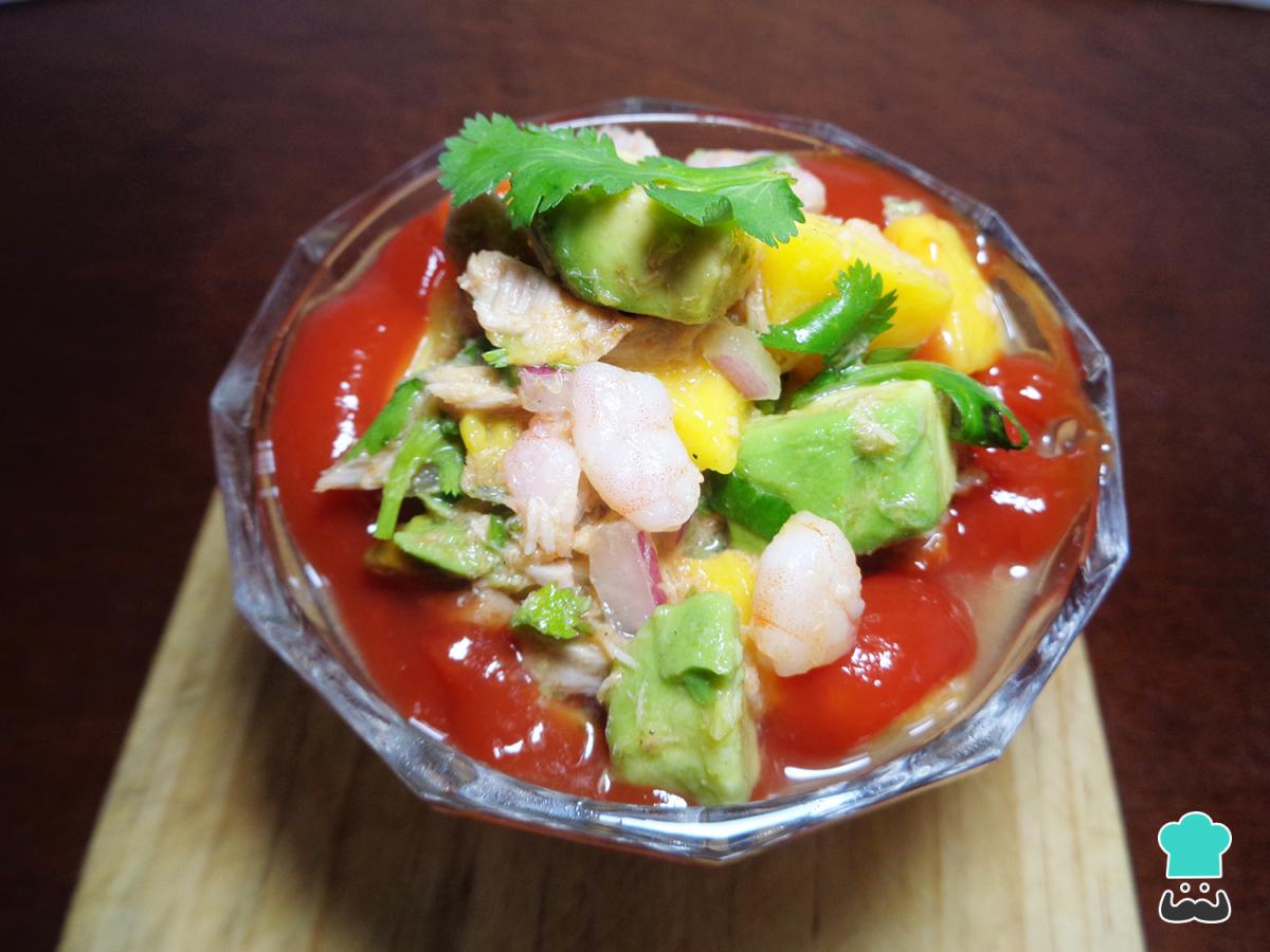 Receta de Ceviche de camarones con atún