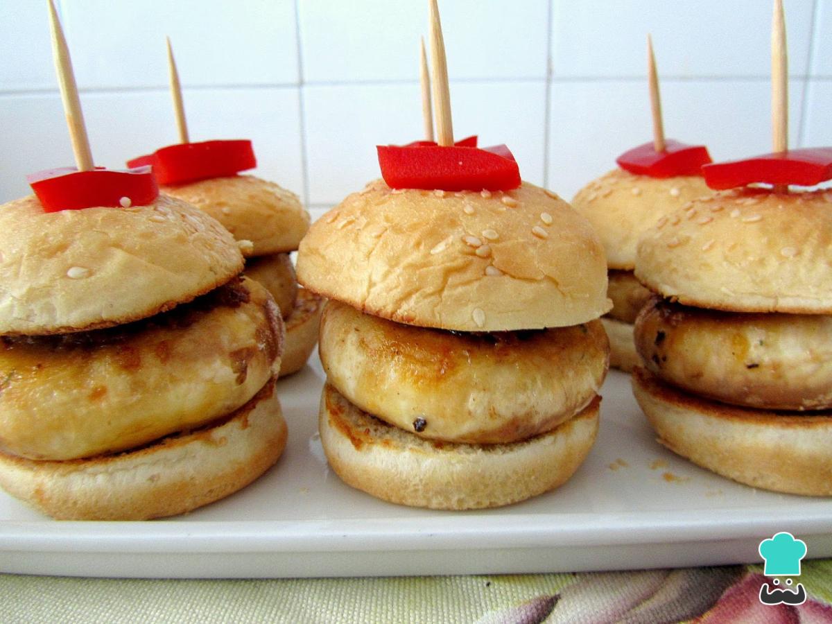 Receta de Mini hamburguesas de champiñones