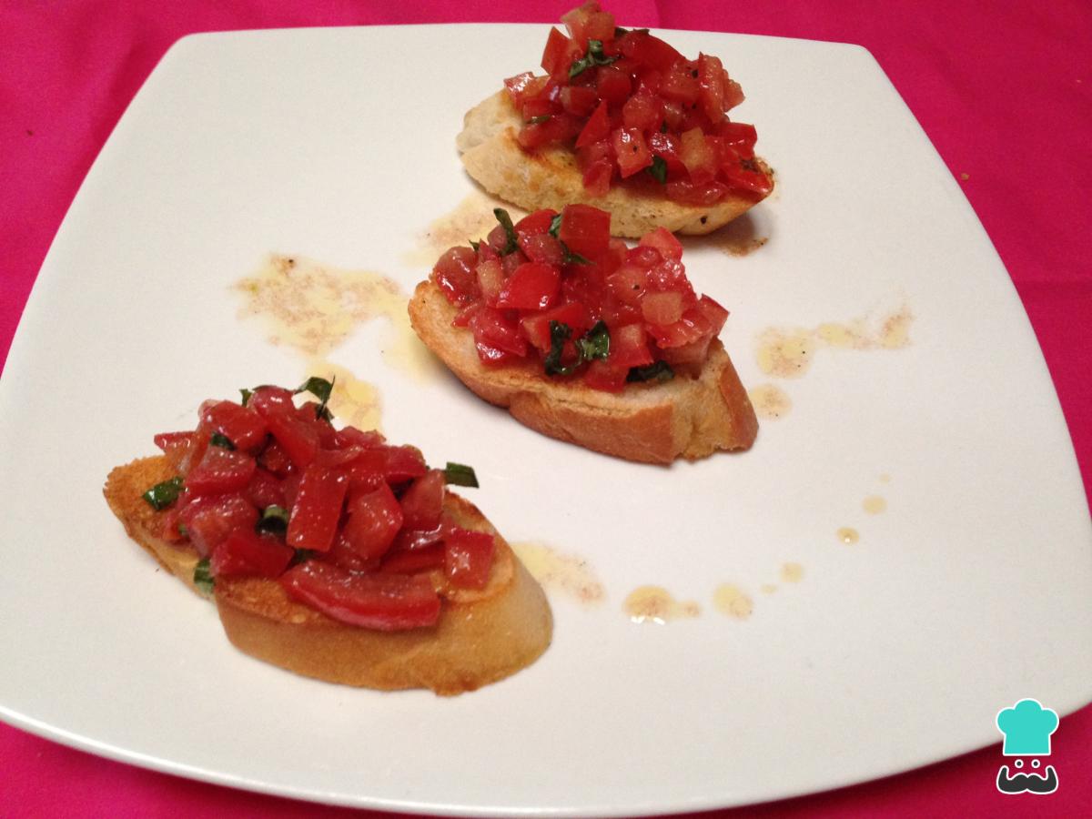 Receta de Bruschetta de tomate y aceite de oliva